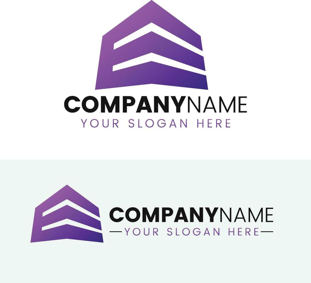 Créatif monogramme lettre e bâtiment logo conception vecteur
