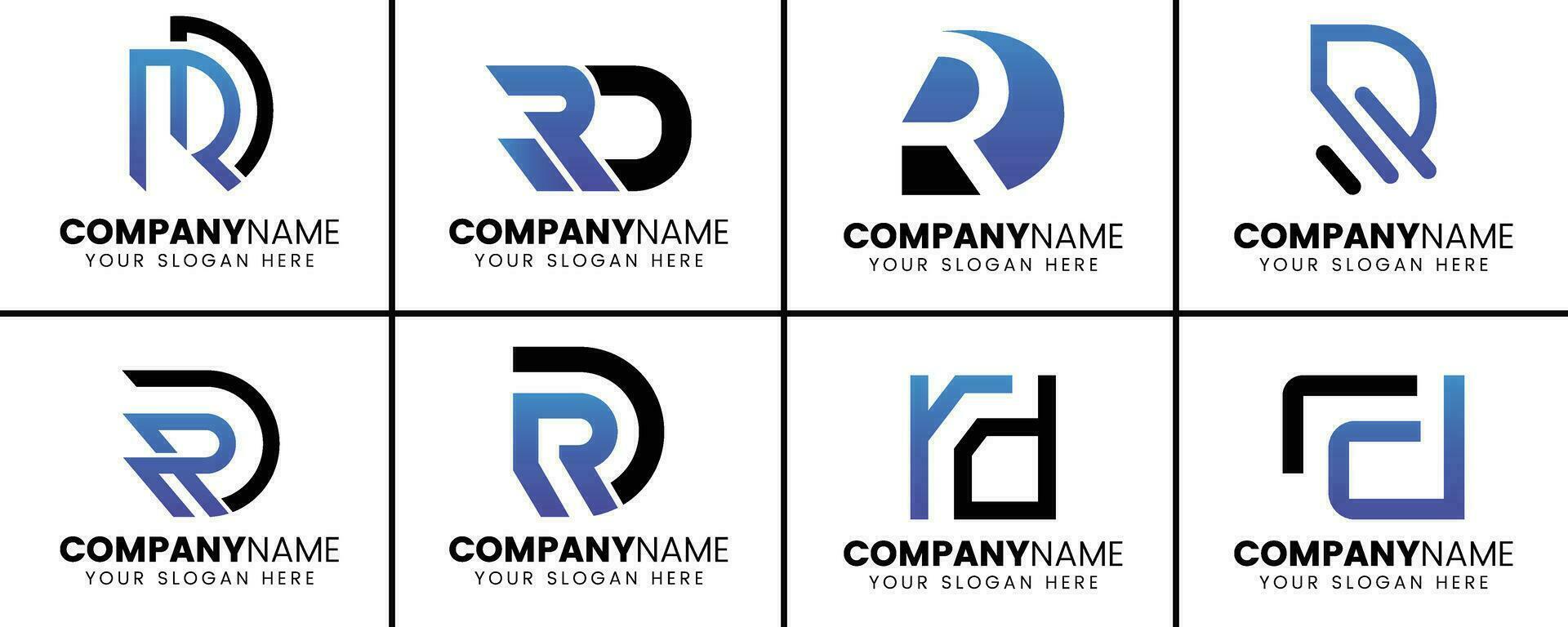 Créatif monogramme lettre rd logo conception vecteur