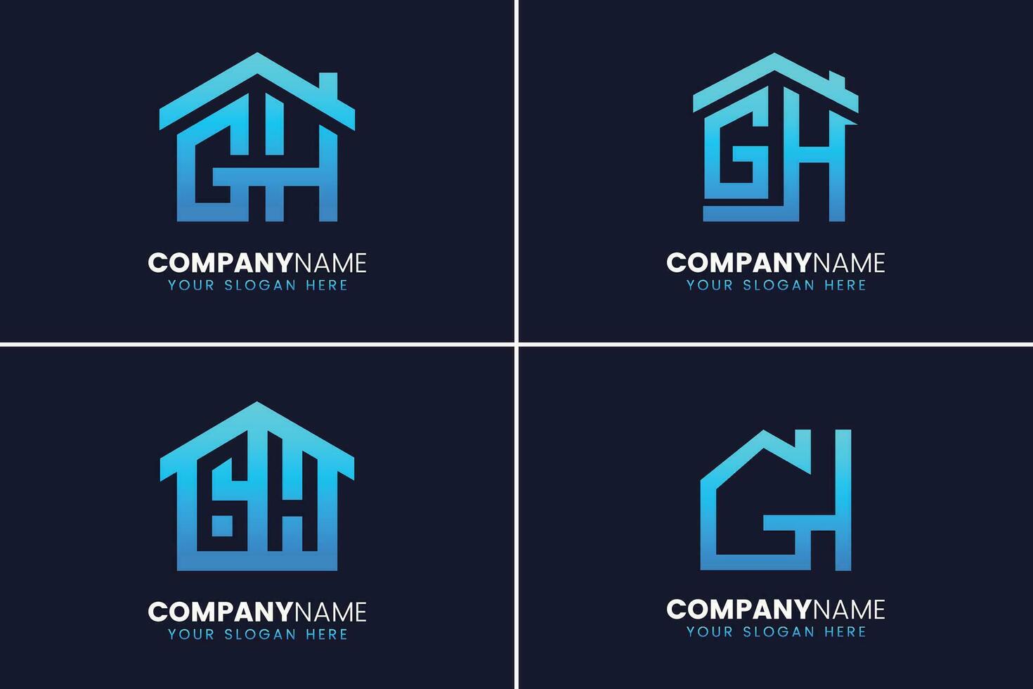 lettre gh maison logo conception vecteur