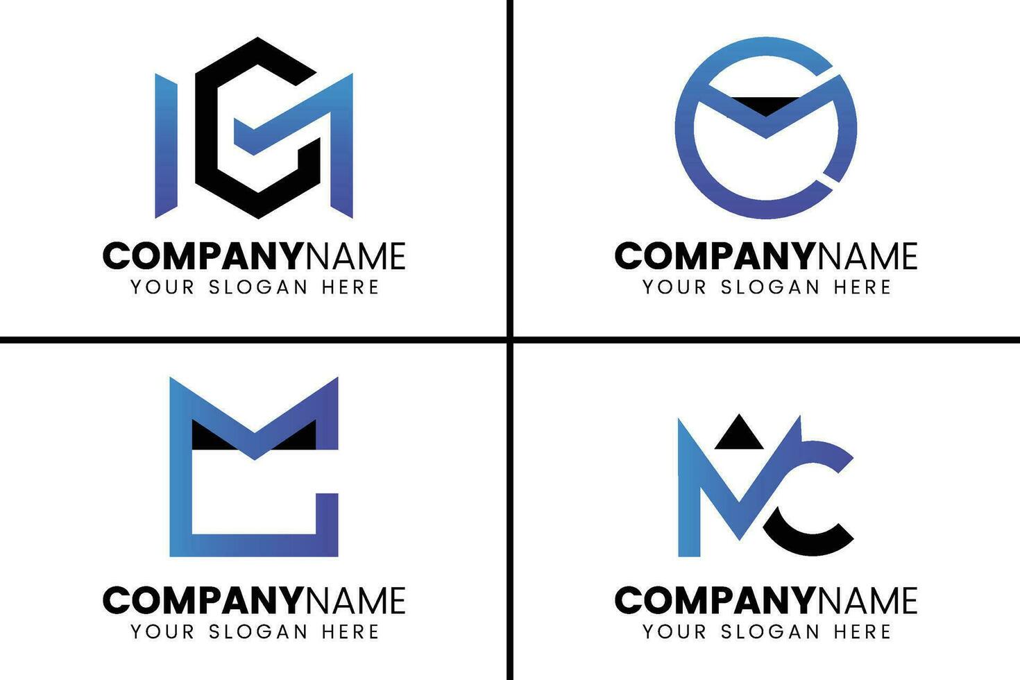 Créatif monogramme lettre mc logo conception vecteur