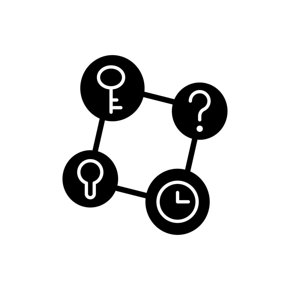 faits de connexion icône glyphe noir vecteur