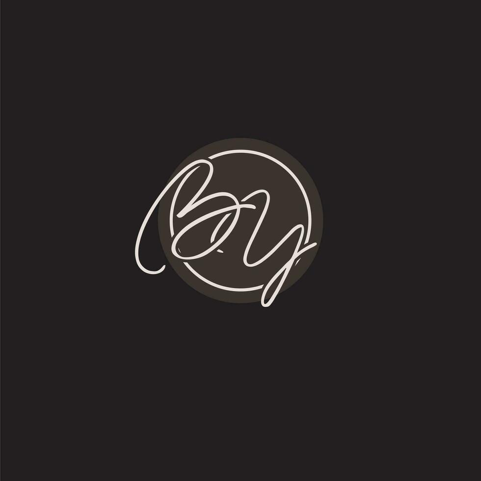 initiales par logo monogramme avec Facile cercle ligne style vecteur