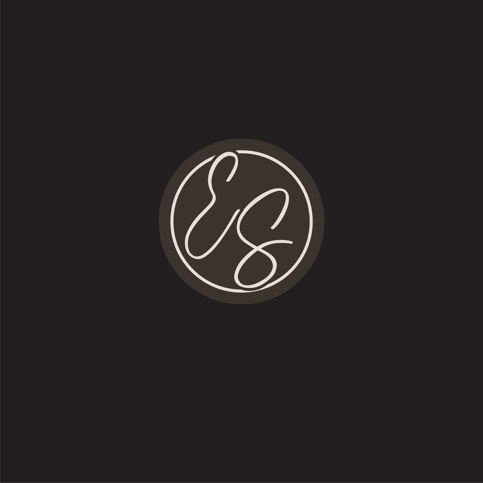 initiales es logo monogramme avec Facile cercle ligne style vecteur