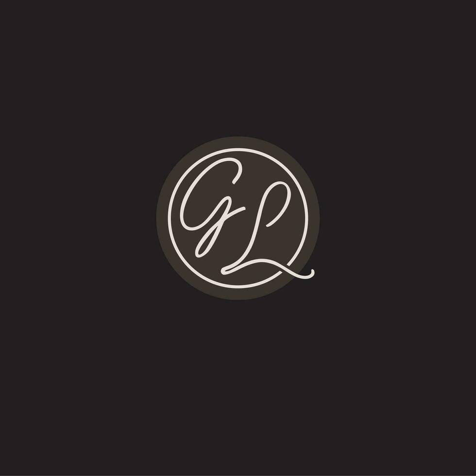 initiales gl logo monogramme avec Facile cercle ligne style vecteur