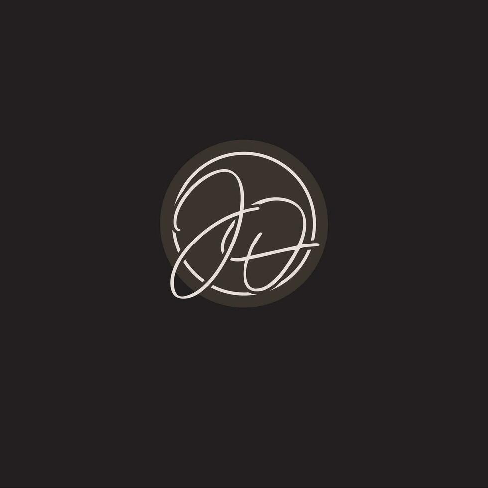 initiales jo logo monogramme avec Facile cercle ligne style vecteur