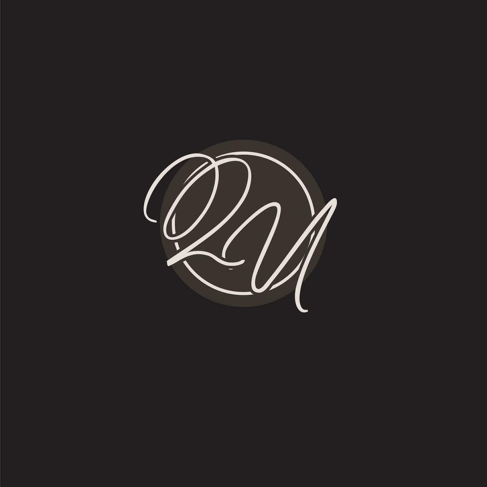 initiales qu logo monogramme avec Facile cercle ligne style vecteur