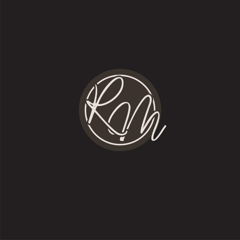 initiales rm logo monogramme avec Facile cercle ligne style vecteur