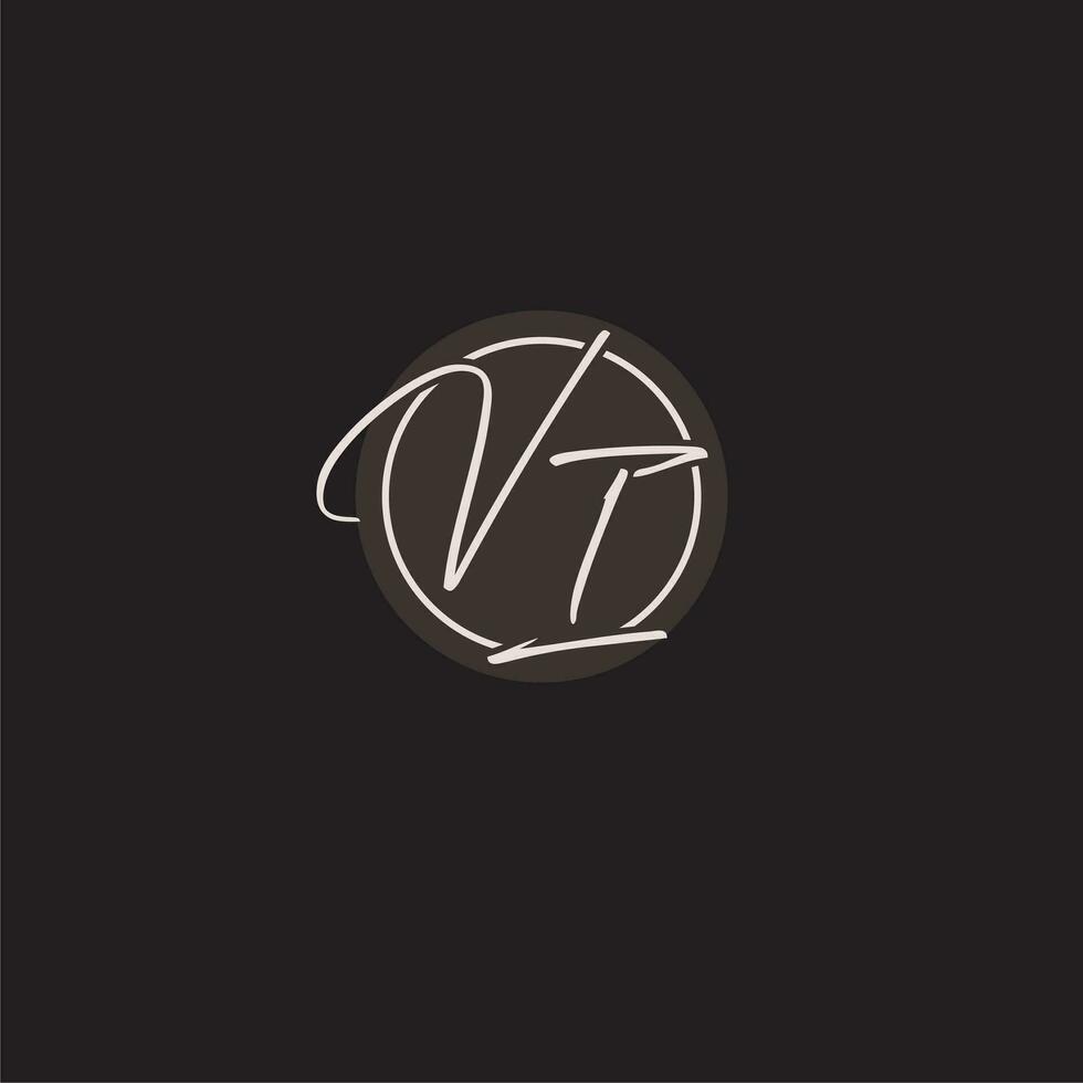 initiales vi logo monogramme avec Facile cercle ligne style vecteur