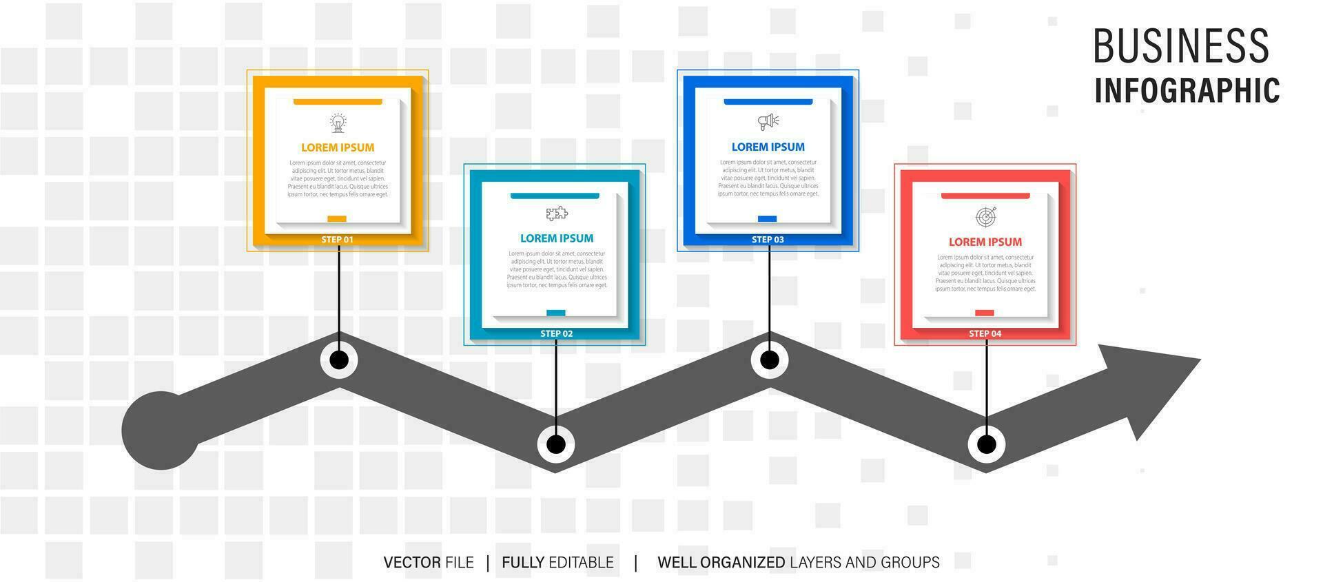 moderne 3d infographie modèle avec 4 pas. affaires cercle modèle avec les options pour brochure, diagramme, flux de travail, calendrier, la toile conception. vecteur eps dix