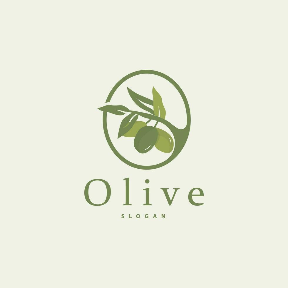 olive pétrole logo prime conception Frais plante jardin Facile minimaliste modèle symbole illustration vecteur