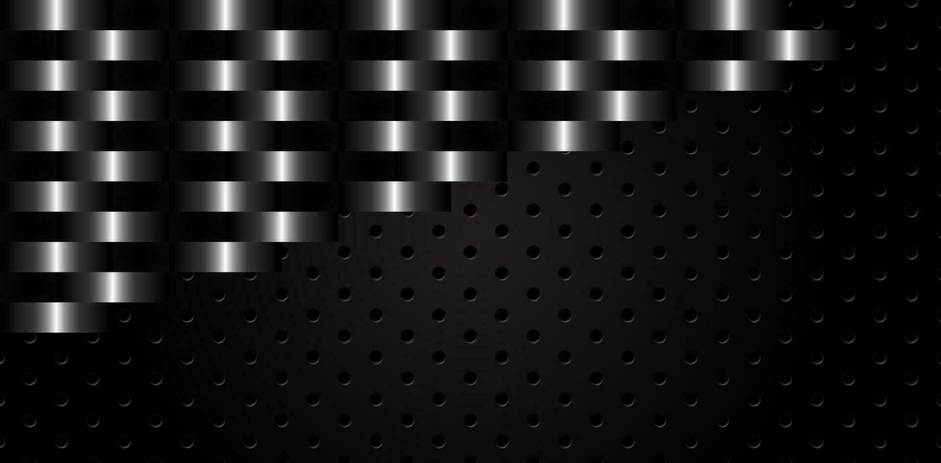 aluminium courbe chevauchement sur noir métallique nid d'abeille acier engrener modèle moderne conception prime vecteur illustration abstrait Contexte