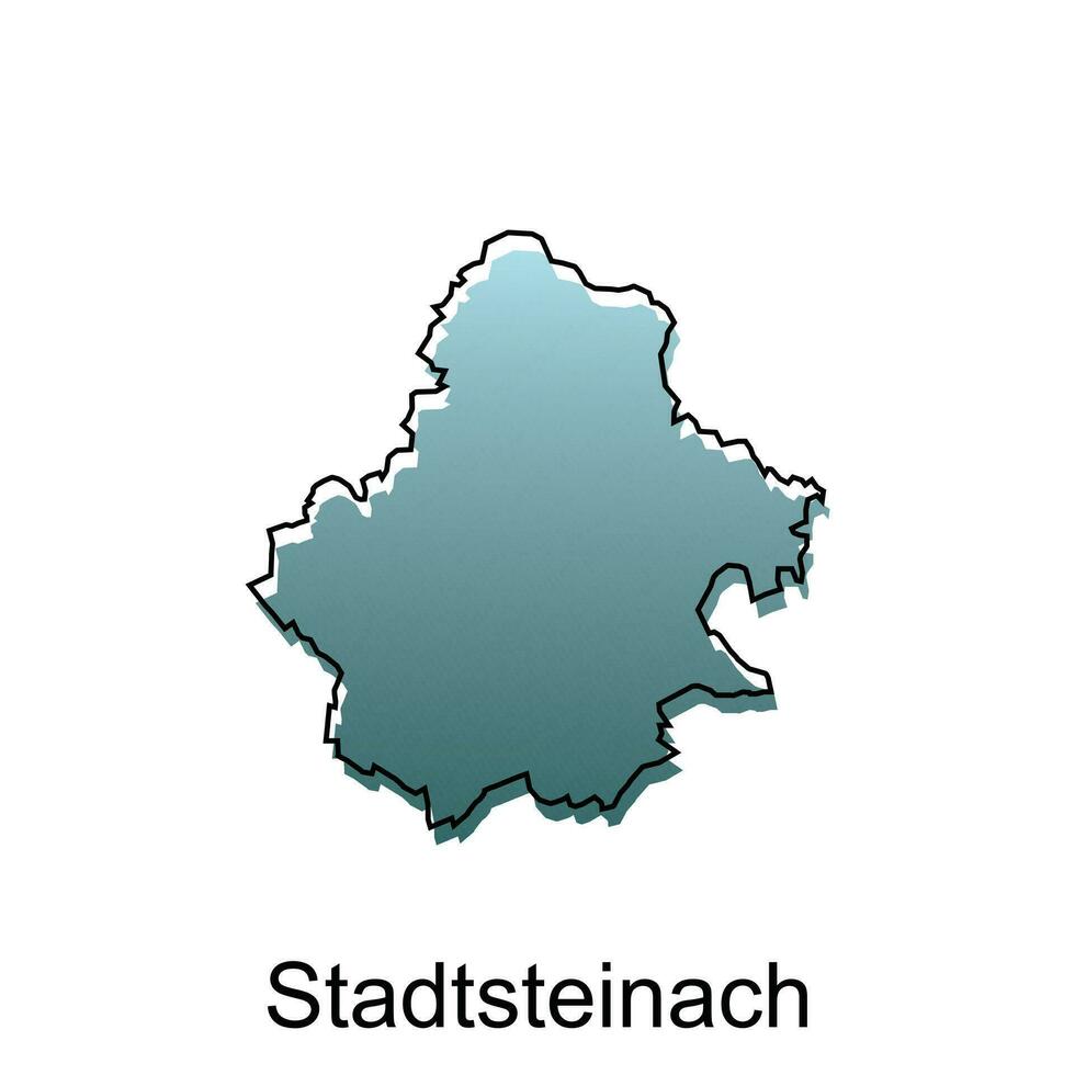 Stadtsteinach ville carte illustration conception, monde carte international vecteur modèle avec contour graphique
