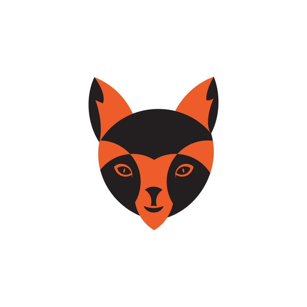 moderne rouge et noir chat logo conception vecteur