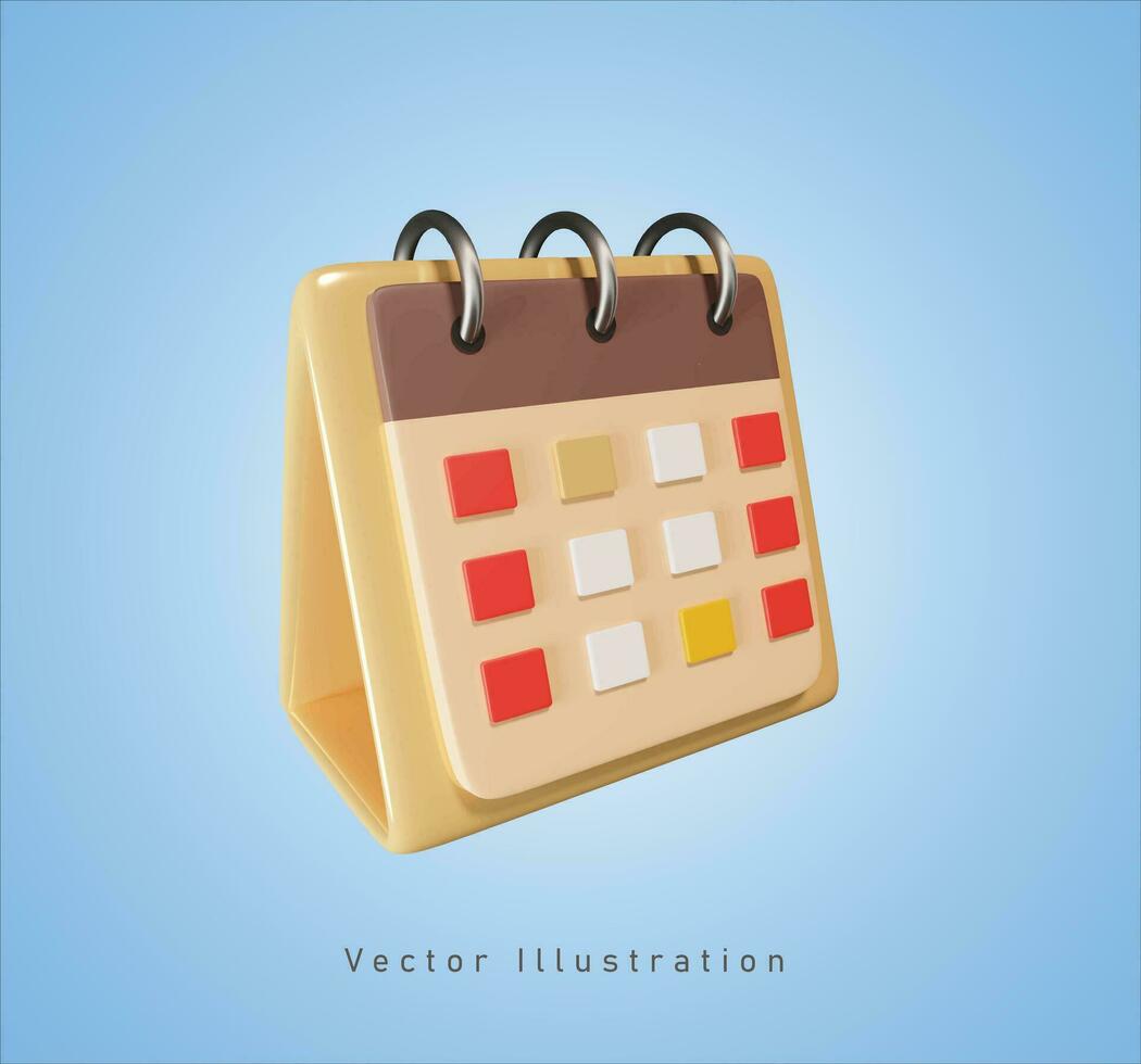 calendrier signe dans 3d vecteur illustration