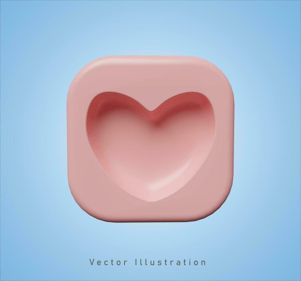 l'amour moule forme dans 3d vecteur illustration