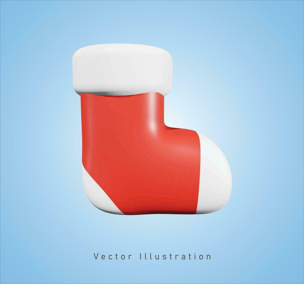 rouge chaussette dans 3d vecteur illustration