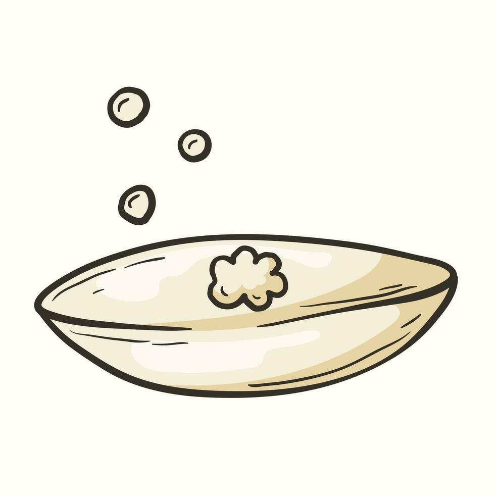 illustration de vecteur isolé doodle de savon solide avec des bulles.