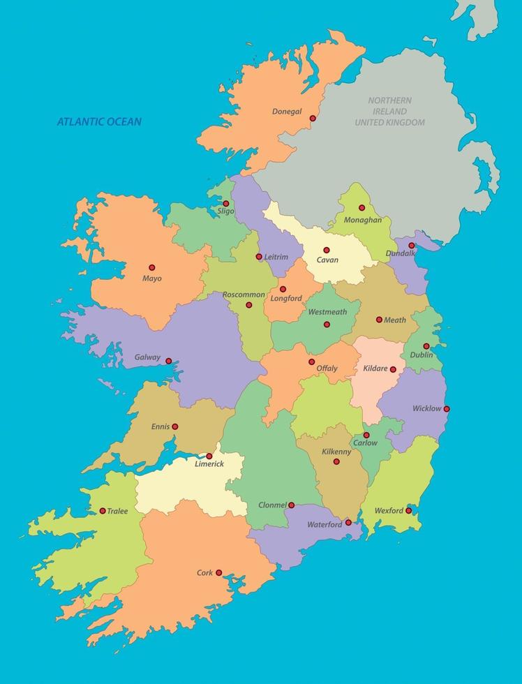 carte de l'irlande vecteur