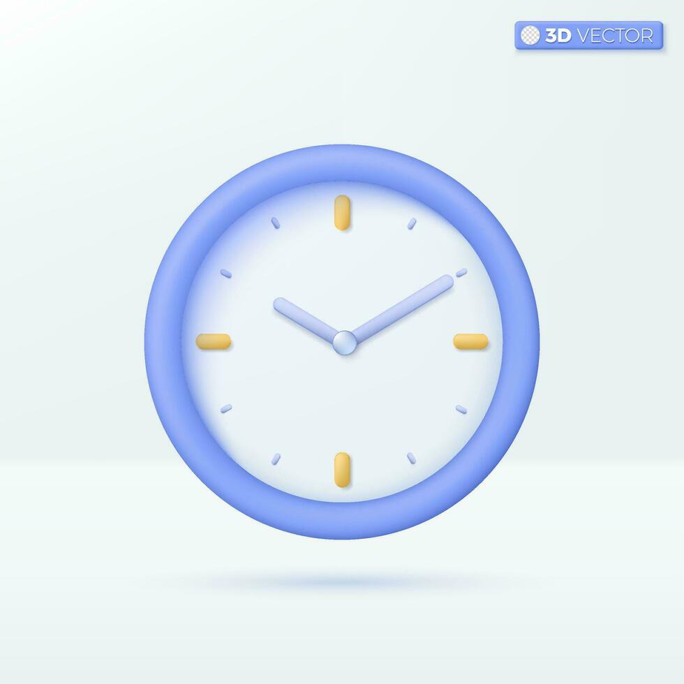 alarme l'horloge icône symboles. chronométrage, rappel, classique table horloge, date limite concept. 3d vecteur isolé illustration conception. dessin animé pastel minimal style. vous pouvez utilisé pour conception ux, interface utilisateur, impression publicité.