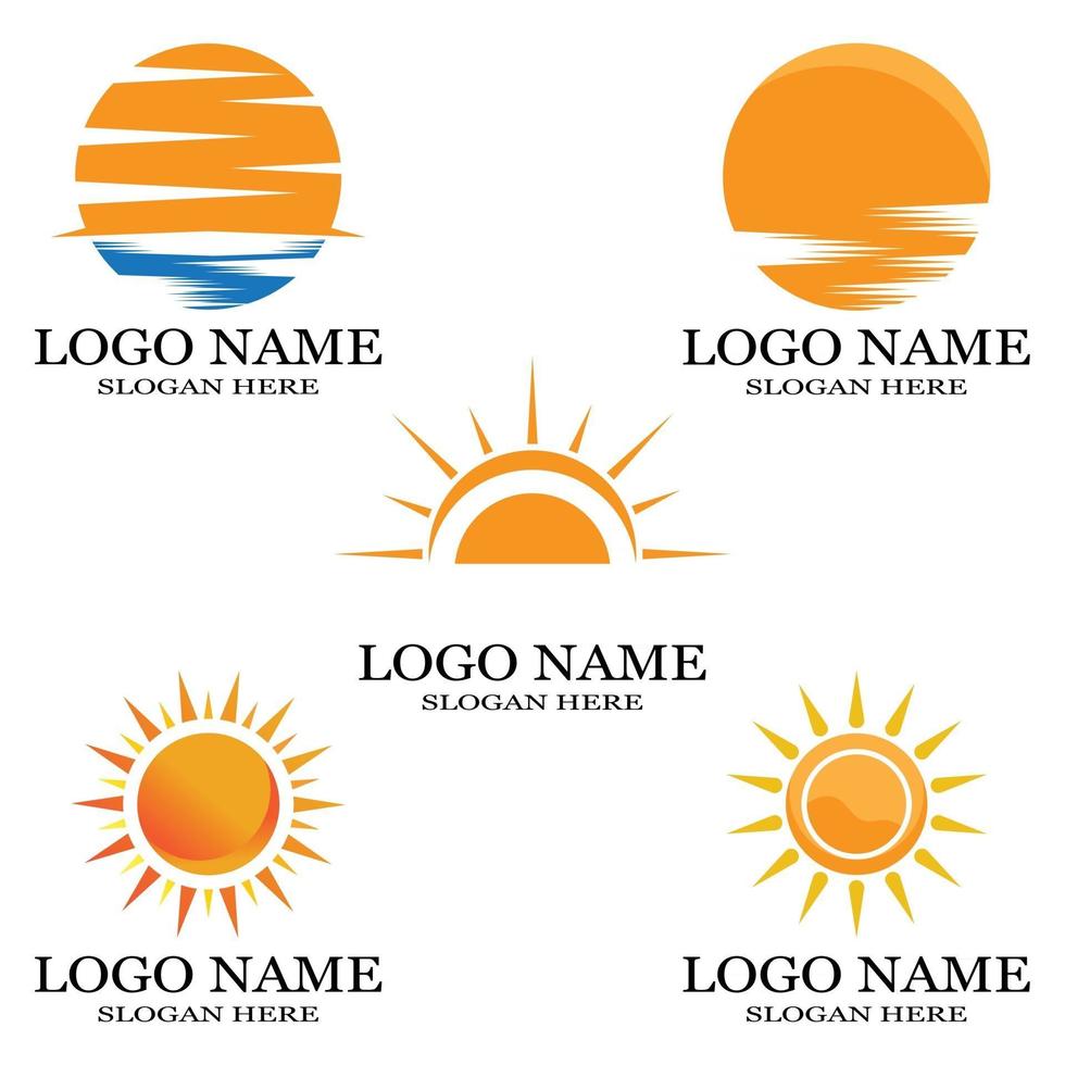 conception de modèle de logo soleil vector illustration icône