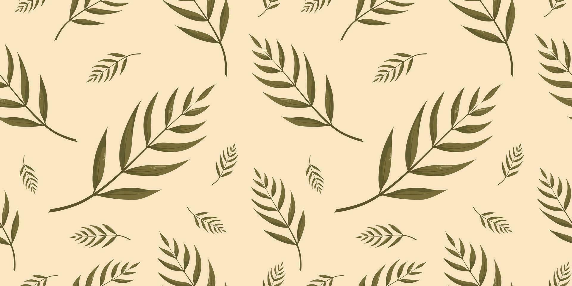 sans couture modèle avec l'automne tomber vert cendre ou sumac feuilles. parfait pour fond d'écran, emballage papier, la toile des sites, arrière-plan, social médias, Blog, présentation et salutation cartes. vecteur