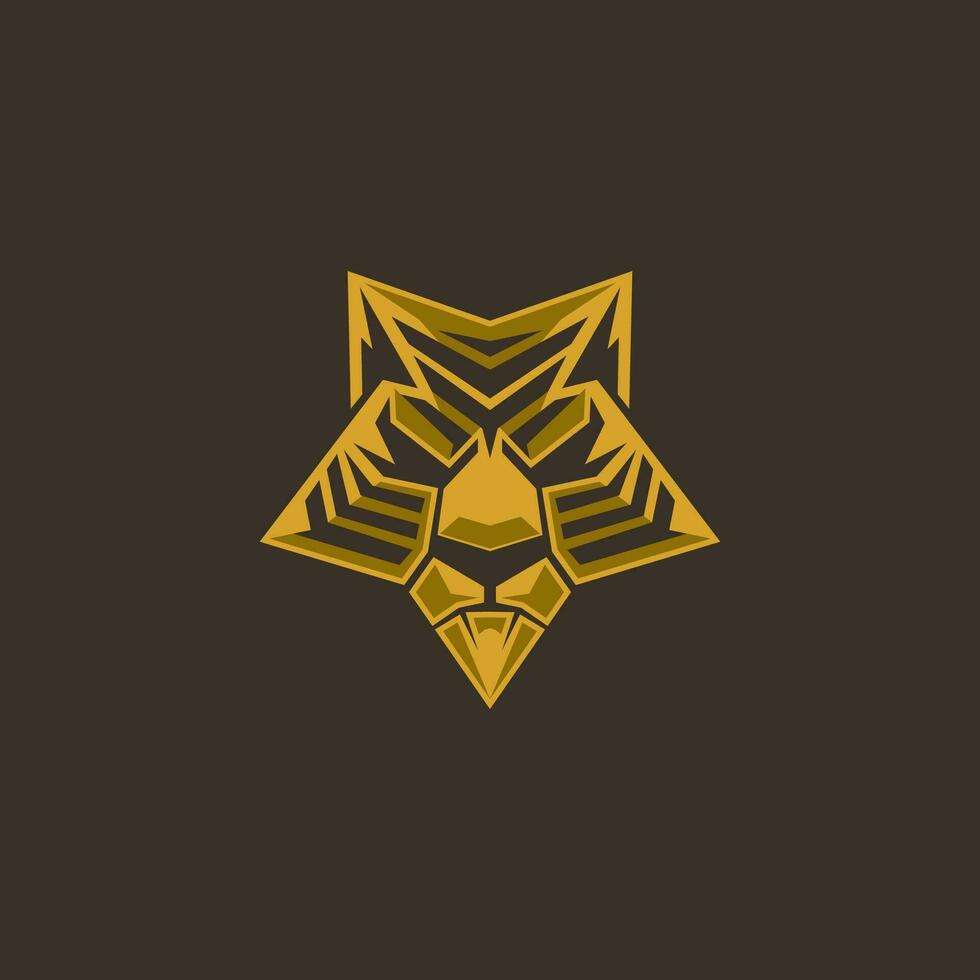 tigre tête et étoile logo vecteur