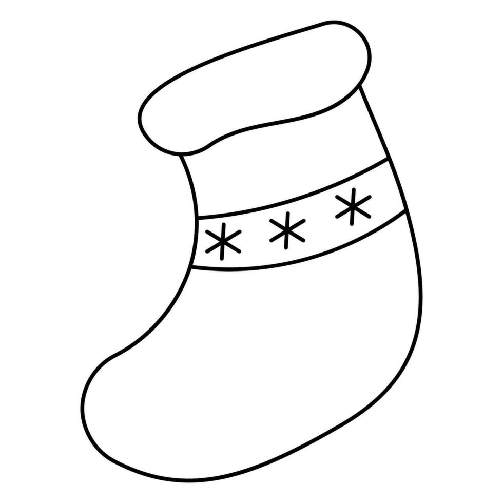 chaussette Noël cadeaux cheminée bonbons ligne griffonnage vecteur