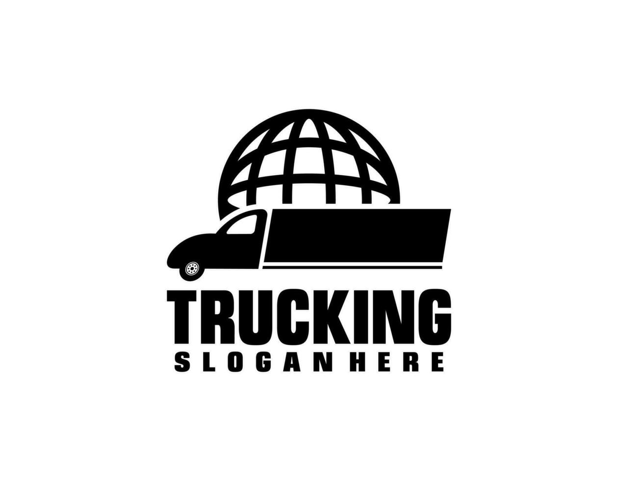 un camion avec globe logo vecteur modèle