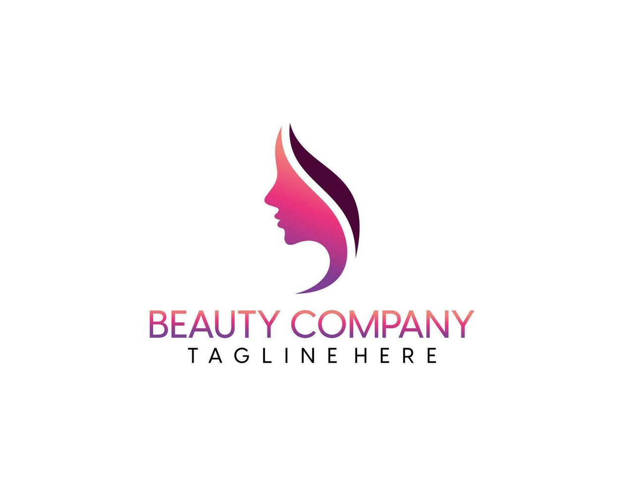 femme visage logo icône vecteur. illustration vectorielle de conception de logo de visage de femme, silhouette de fille pour les cosmétiques, la beauté, le salon, la santé et le spa, les thèmes de la mode. vecteur