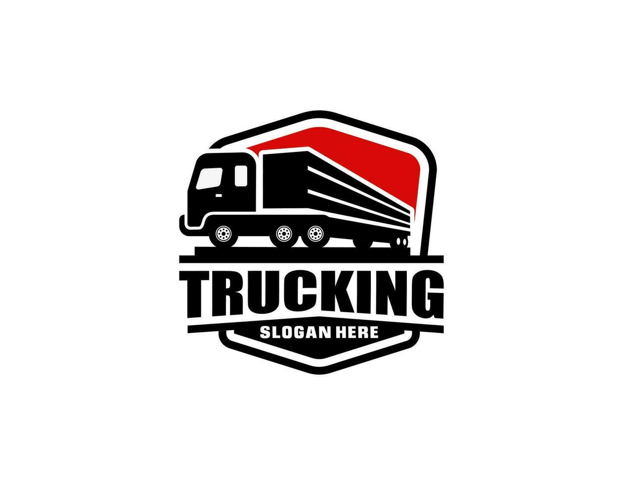 logo avec camion sur fond blanc, style monochrome vecteur