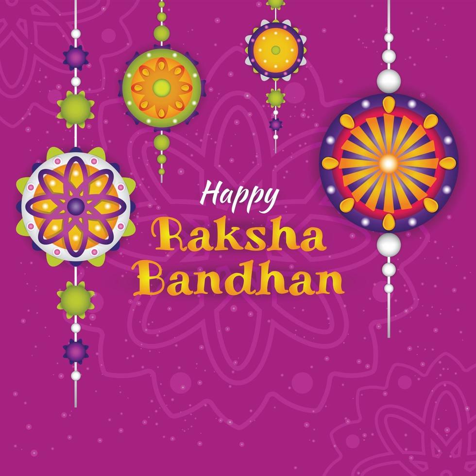 modèle de fond coloré joyeux raksha bandhan vecteur