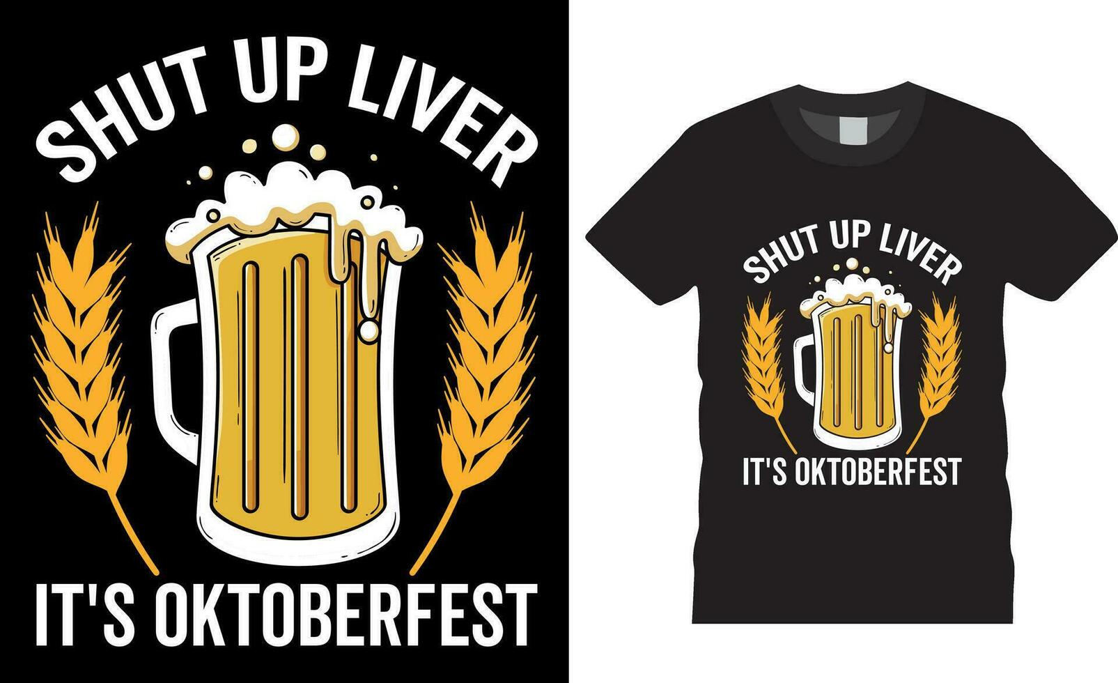 fermer en haut foie c'est oktoberfest ,bière en buvant vecteur graphique T-shirt conception