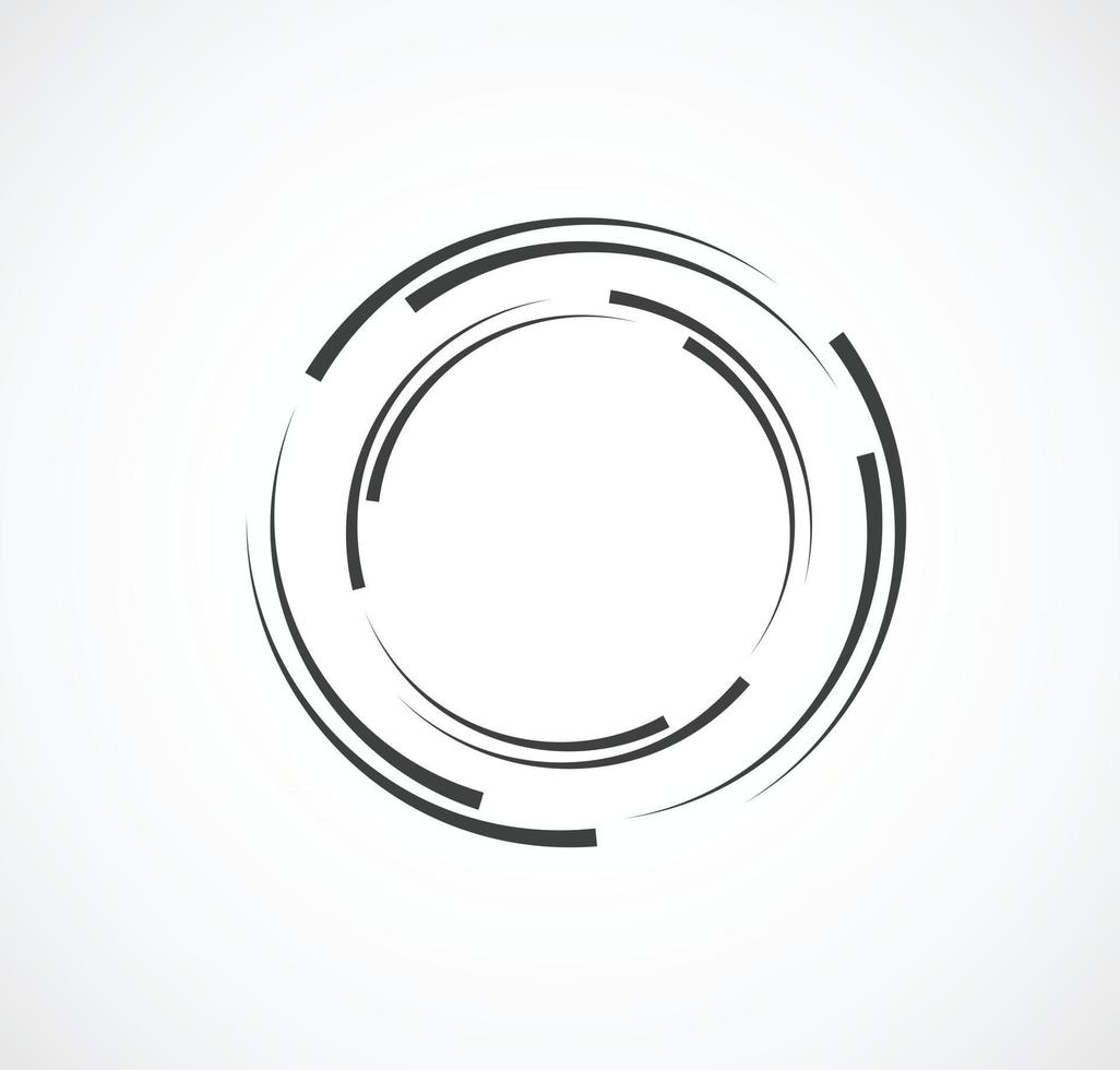 lignes abstraites en forme de cercle, élément de conception, forme géométrique, cadre de bordure rayé pour l'image, logo rond de technologie, illustration vectorielle en spirale vecteur