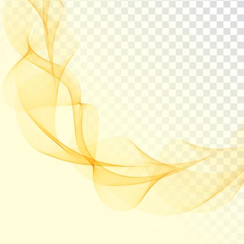 Abstrait vague jaune sur fond transparent vecteur
