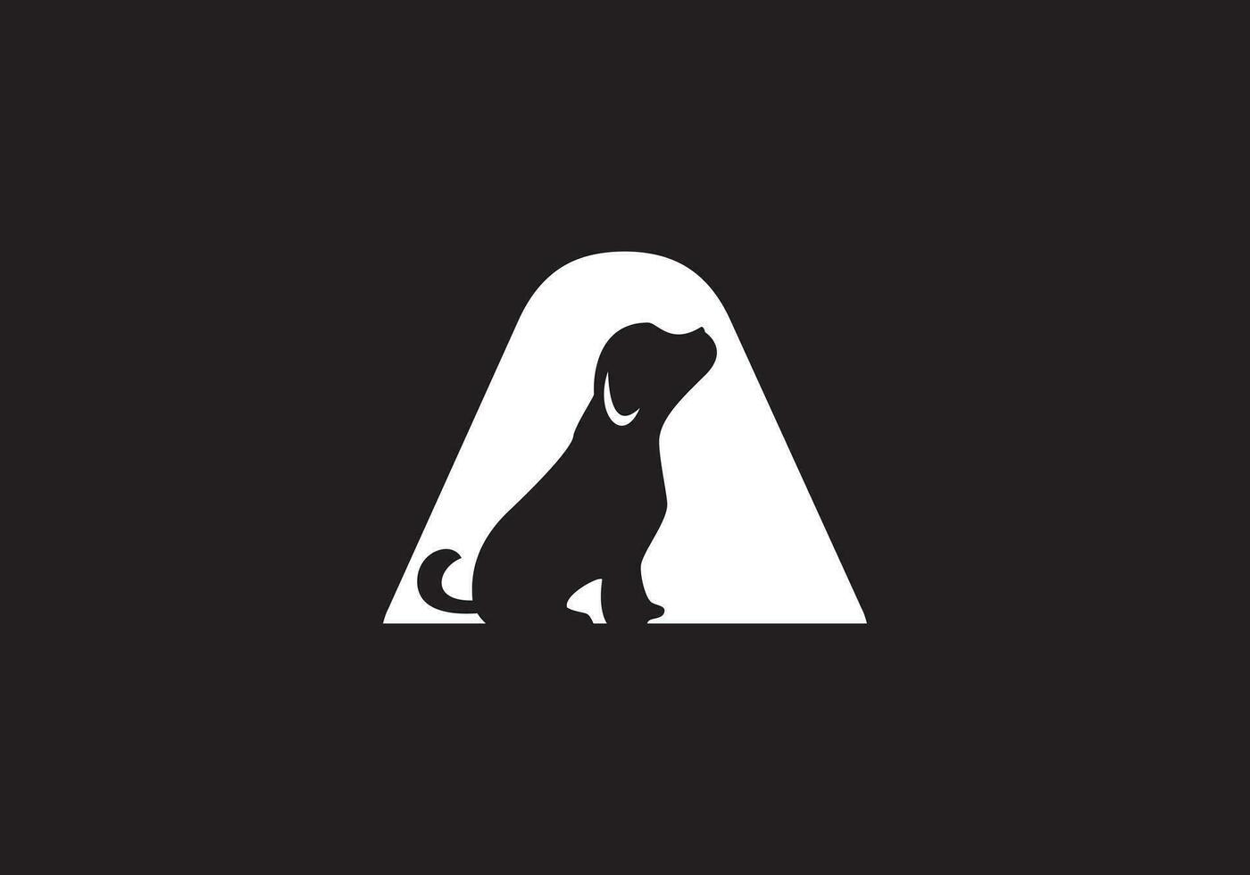 Créatif chien et texte ajoutée animal logo icône conception vecteur