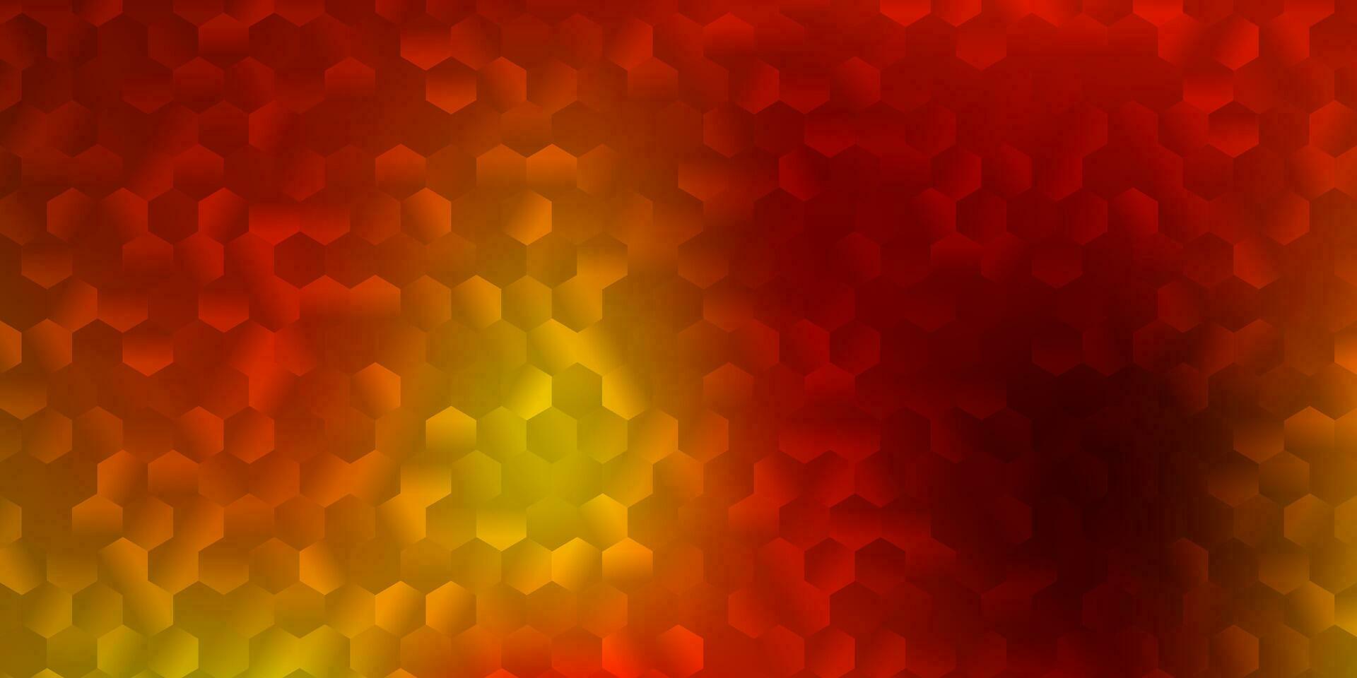 mise en page vectorielle orange clair avec des formes d'hexagones. vecteur