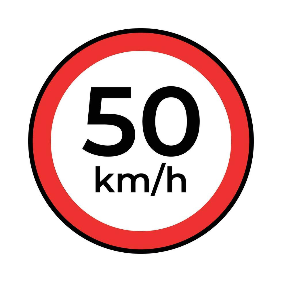 la vitesse limite 50 route ou route signe vecteur, Facile conception sur blanc Contexte. vecteur