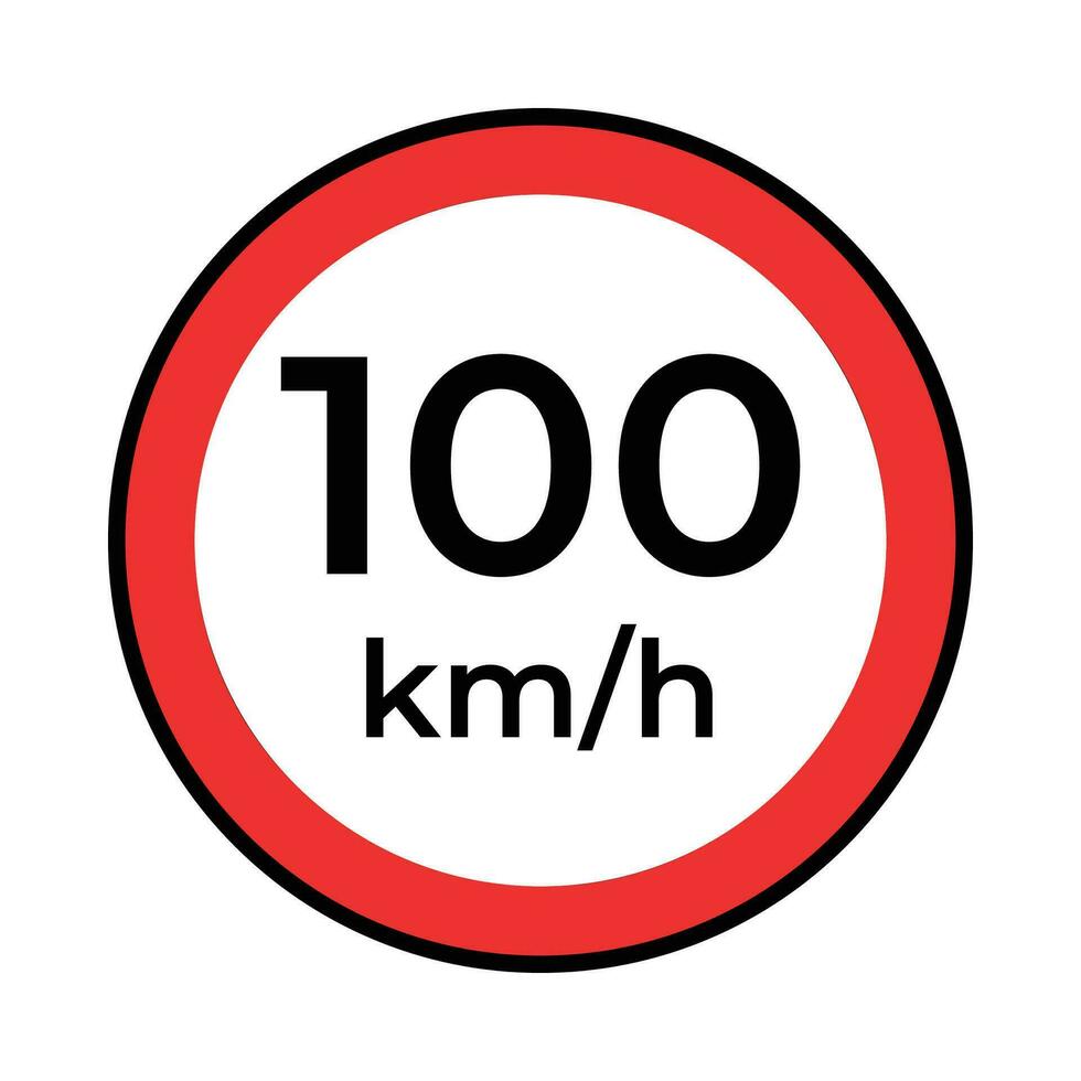 la vitesse limite 100 circulation ou route signe vecteur, Facile conception sur blanc Contexte. vecteur