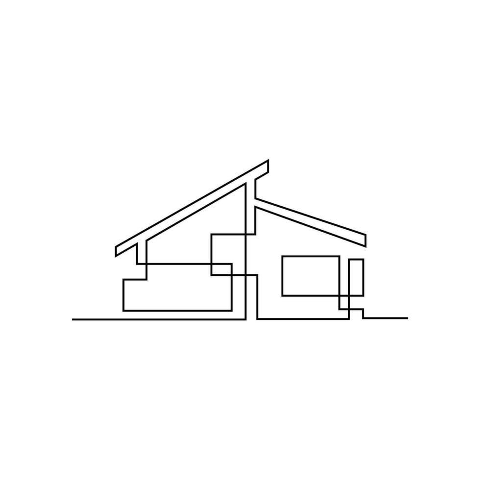 architecture maison ligne illustration conception vecteur