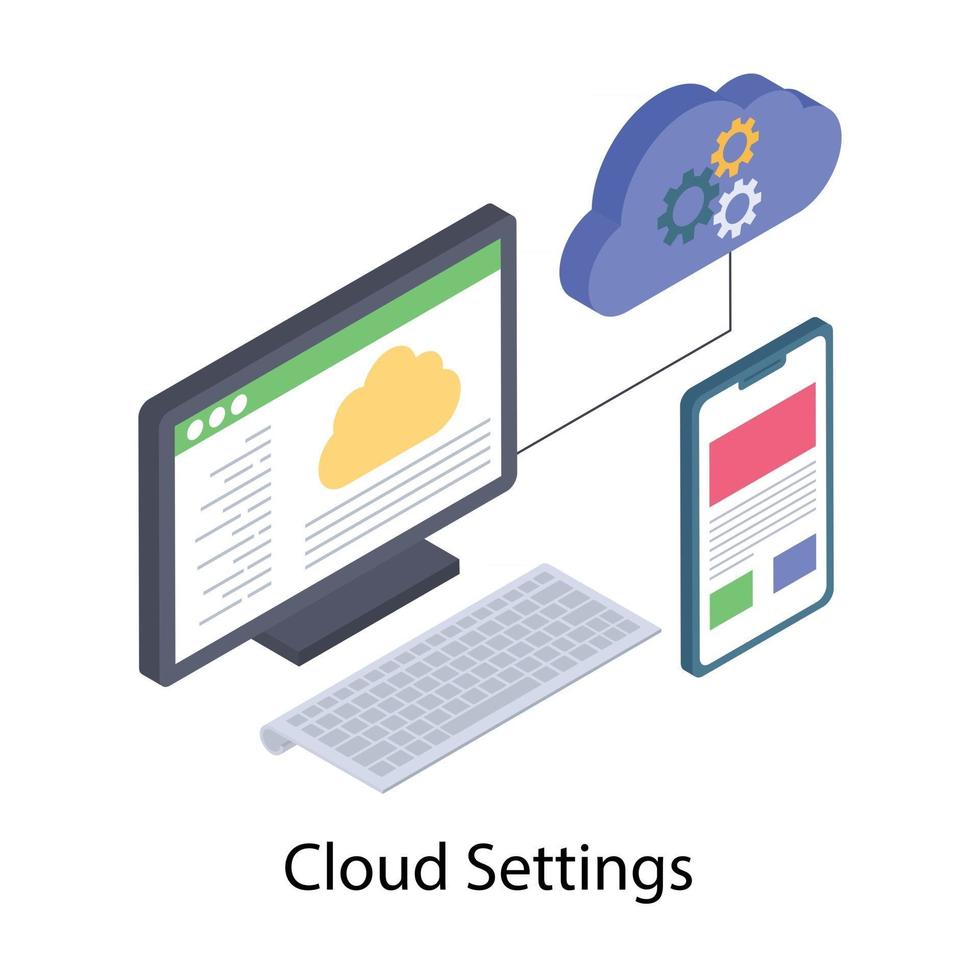 éléments de paramètres de cloud vecteur