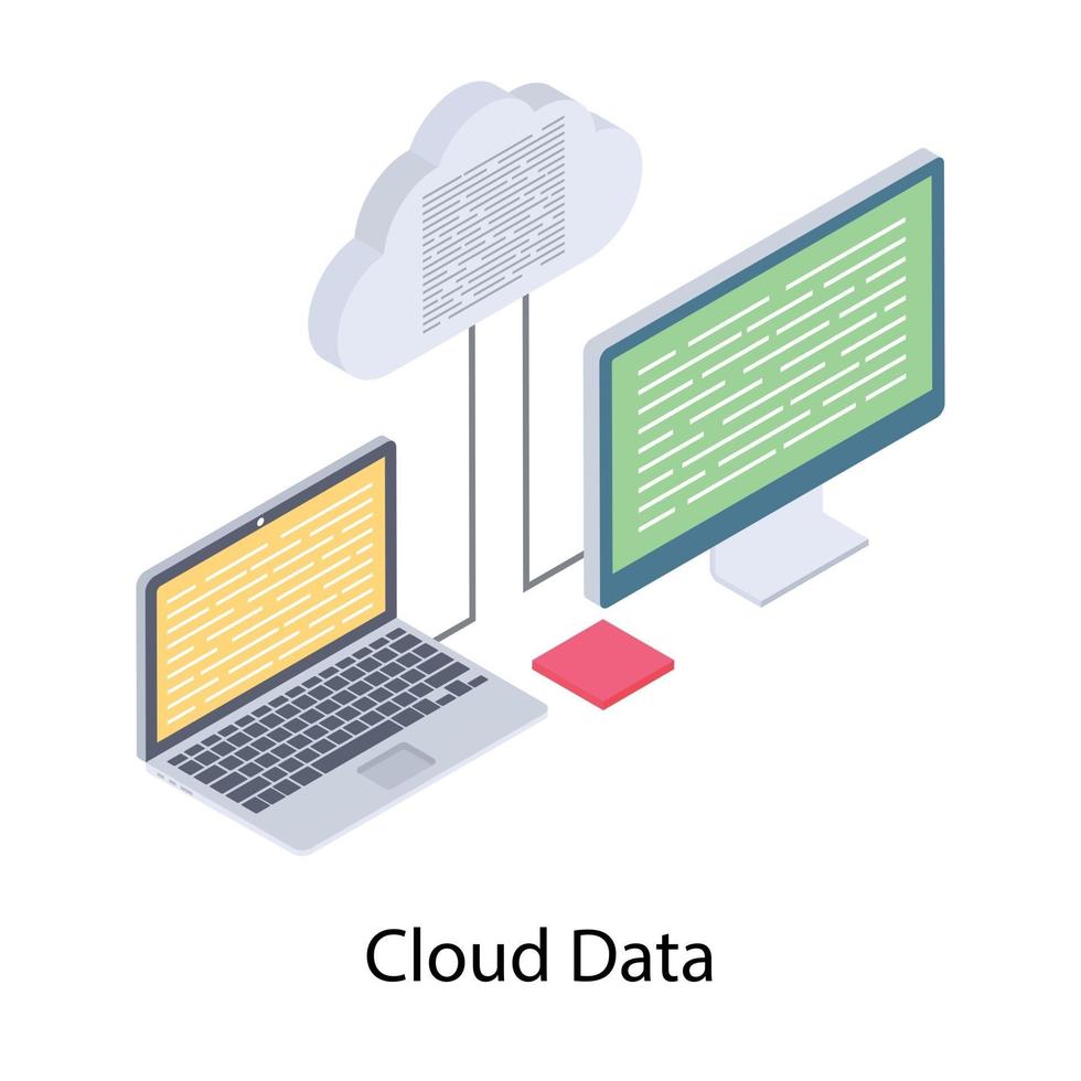 données cloud en ligne vecteur