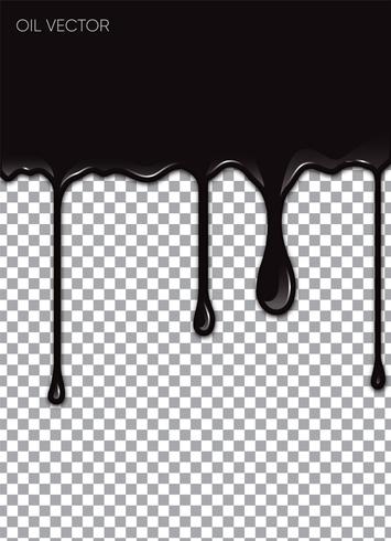 Huile noire réaliste isolée sur fond transparent. Illustration vectorielle vecteur