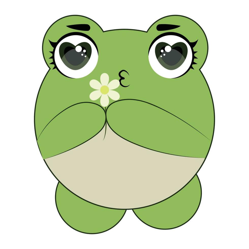 bébé grenouille souriant dans une kawaii style vecteur