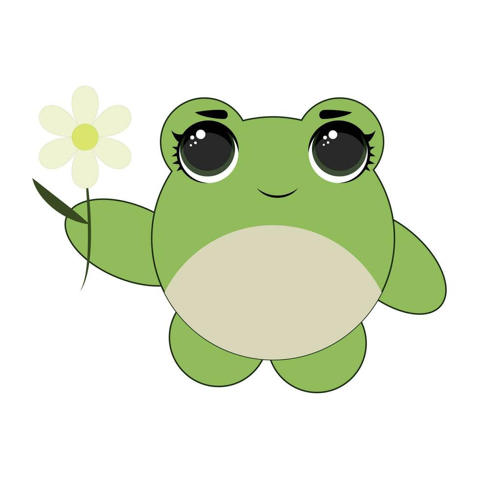 bébé grenouille souriant dans une kawaii style vecteur