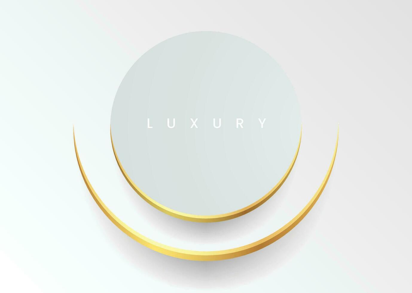 abstrait blanc cercle forme d'or lignes luxe Contexte. luxe blanc circulaire Contexte avec or éléments et espace pour texte. élégant minimaliste d'or cercle vecteur illustration