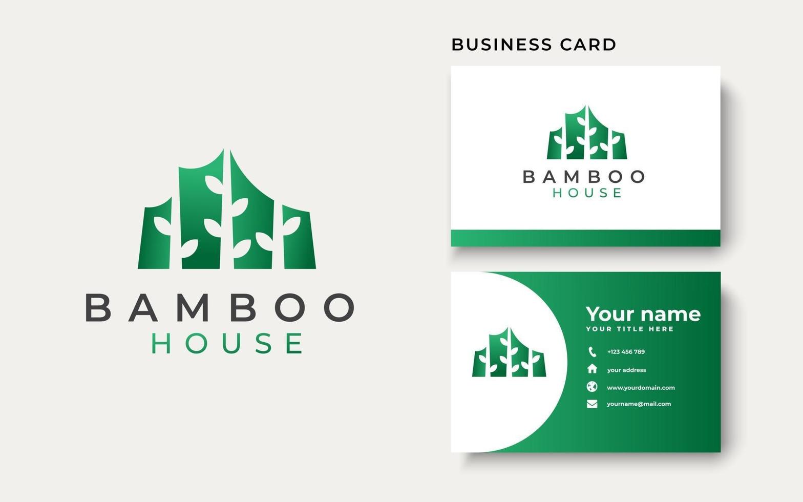 modèle de logo de maison en bambou illustration vectorielle vecteur