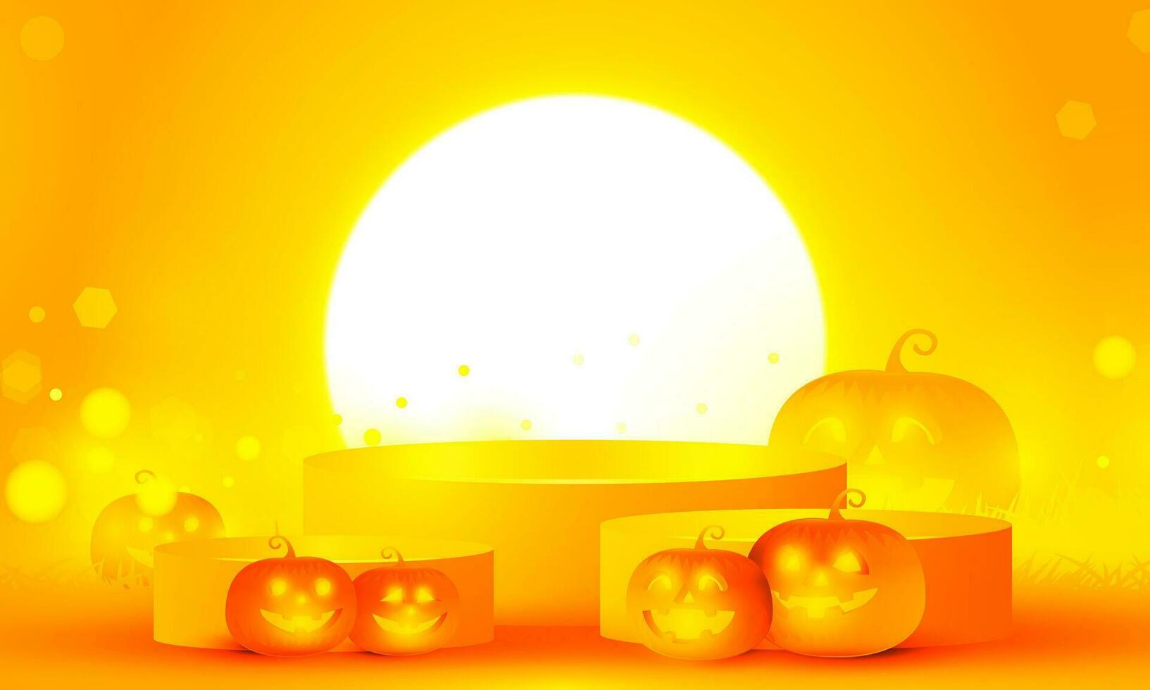 abstrait bokeh lumière or Couleur avec doux lumière Orange Contexte pour foncé mignonne Halloween citrouilles vecteur la magie vacances affiche conception.