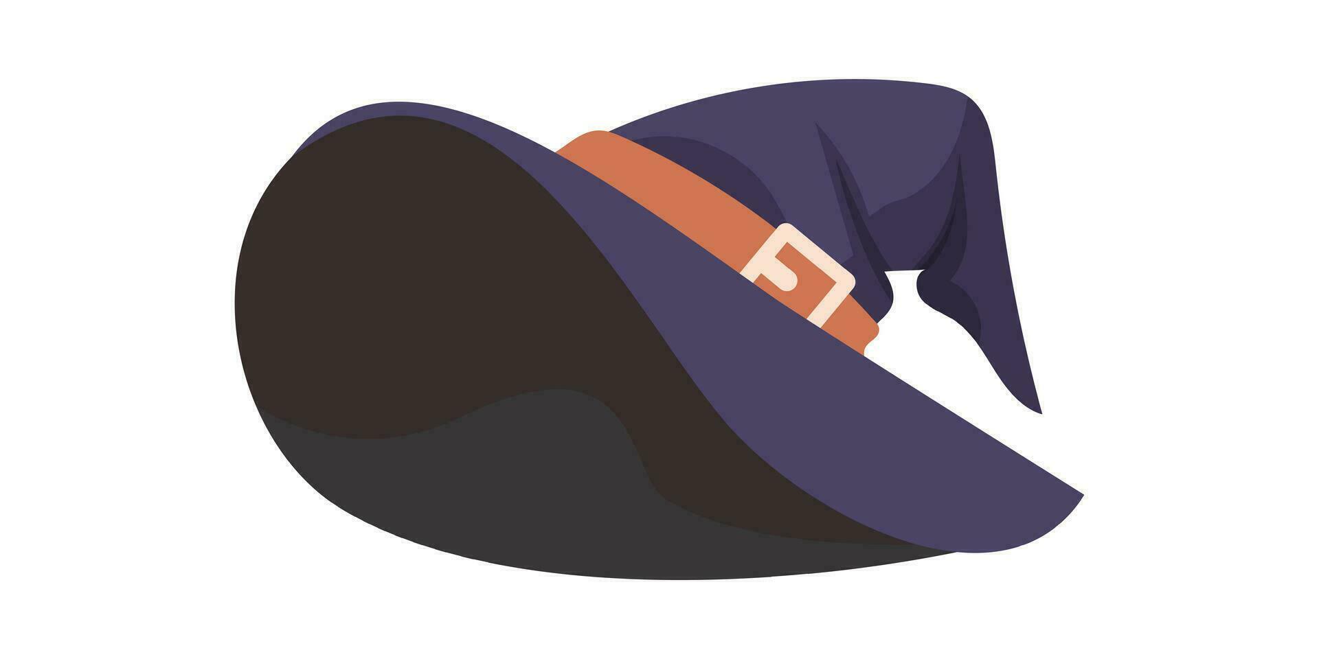 une grand, pointu chapeau cette sorcières mettre sur leur têtes. une chapeau pour Halloween cette ressemble une casquette utilisé dans base-ball. dessin animé style, vecteur illustration