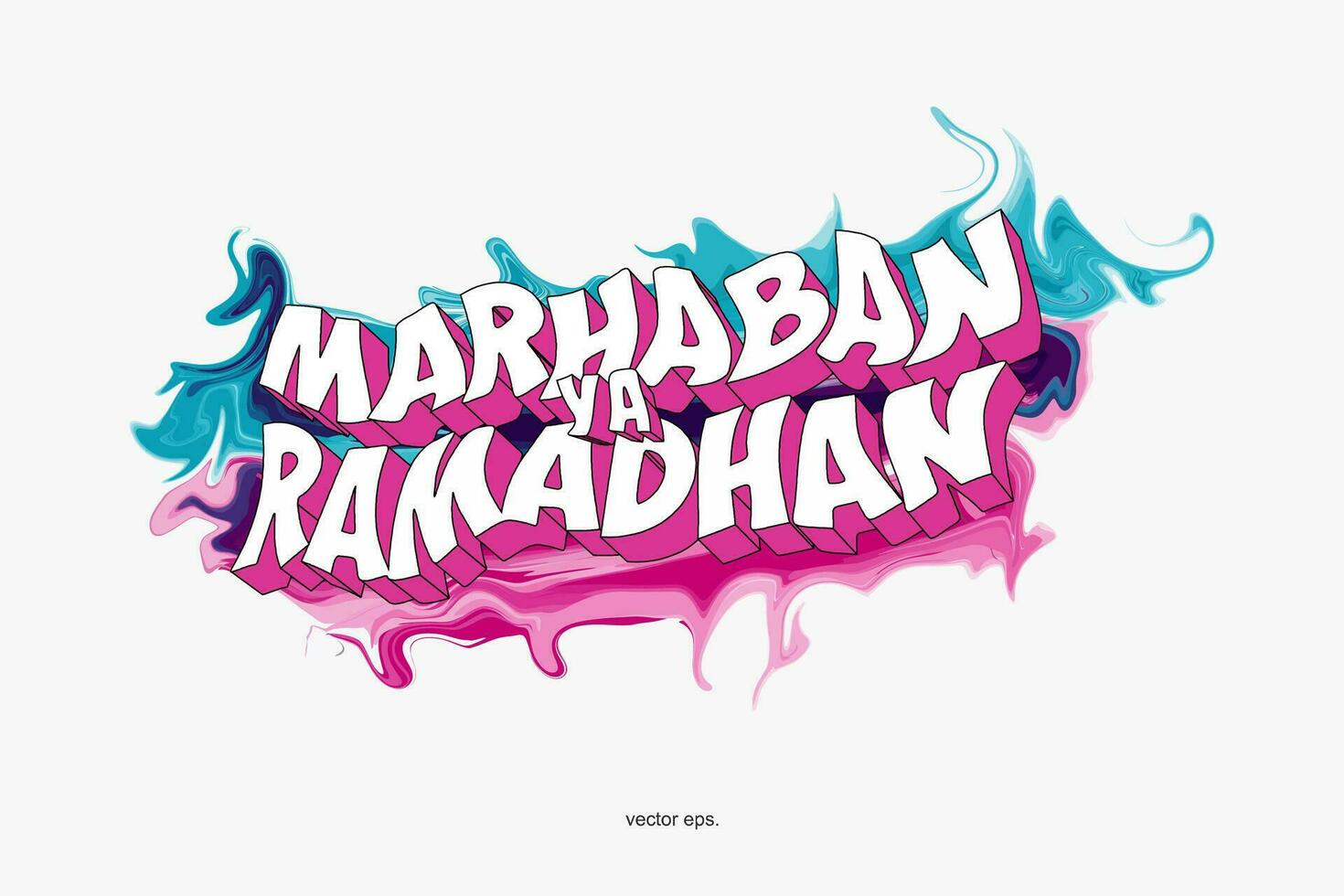 le logo pour marhaban ramadanan vecteur