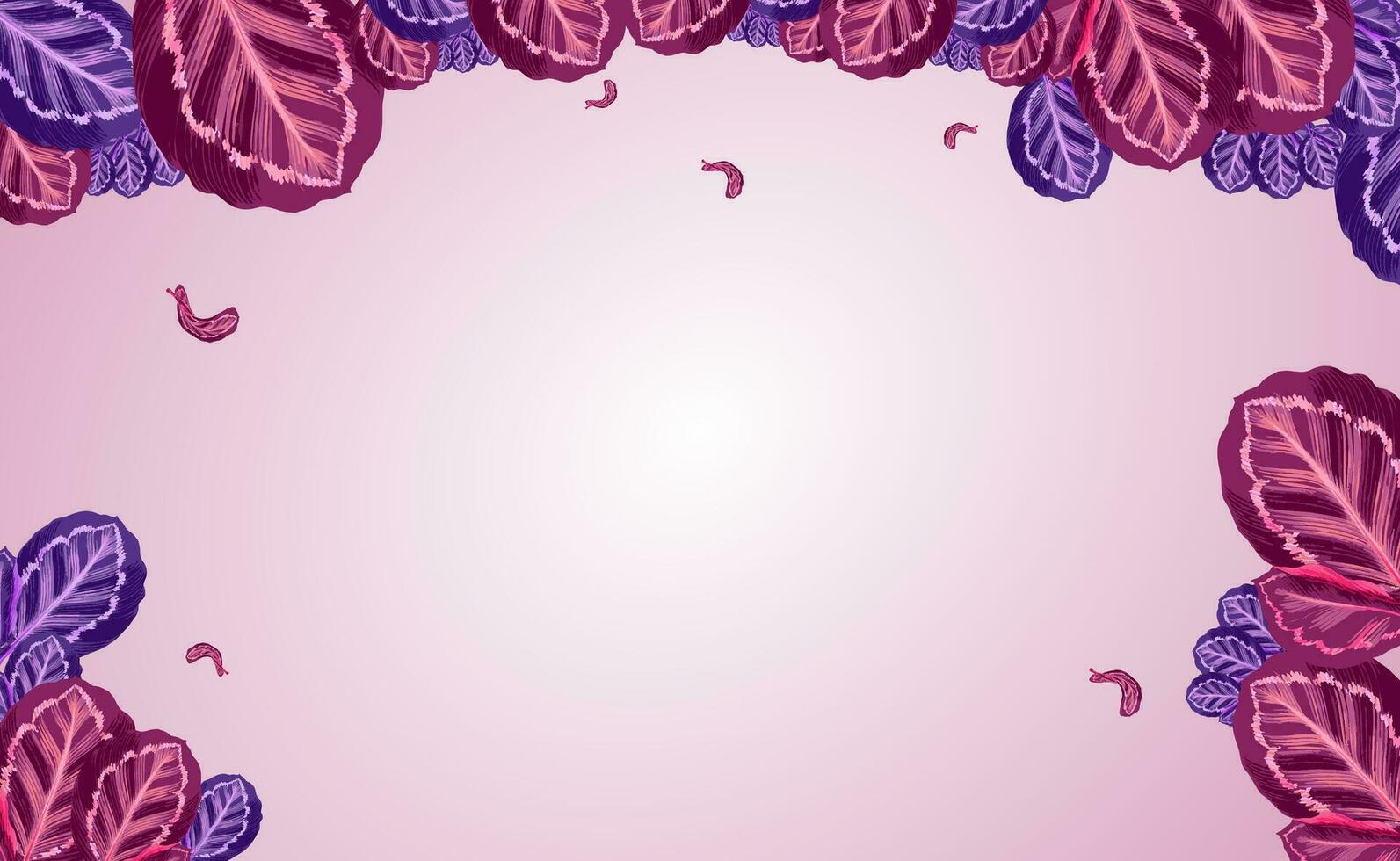 une violet et rose Contexte avec feuilles vecteur